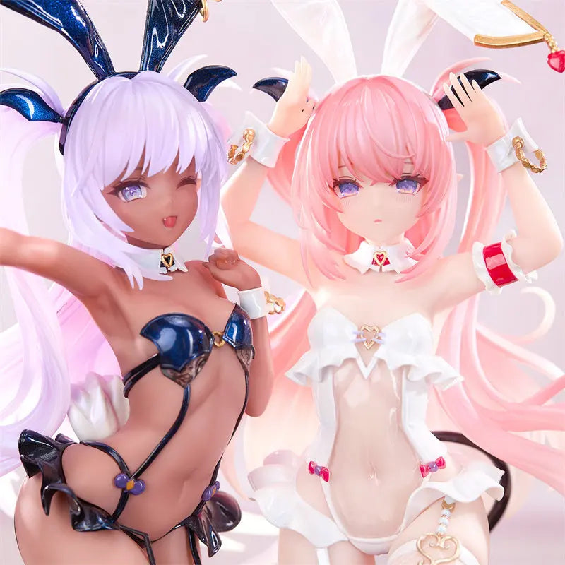 Bear Panda 1/6 Scale Lulum & Kuromu Bunny Girl Double Set - Mao Yu Milk Anime Action Figure, Collection Display Model