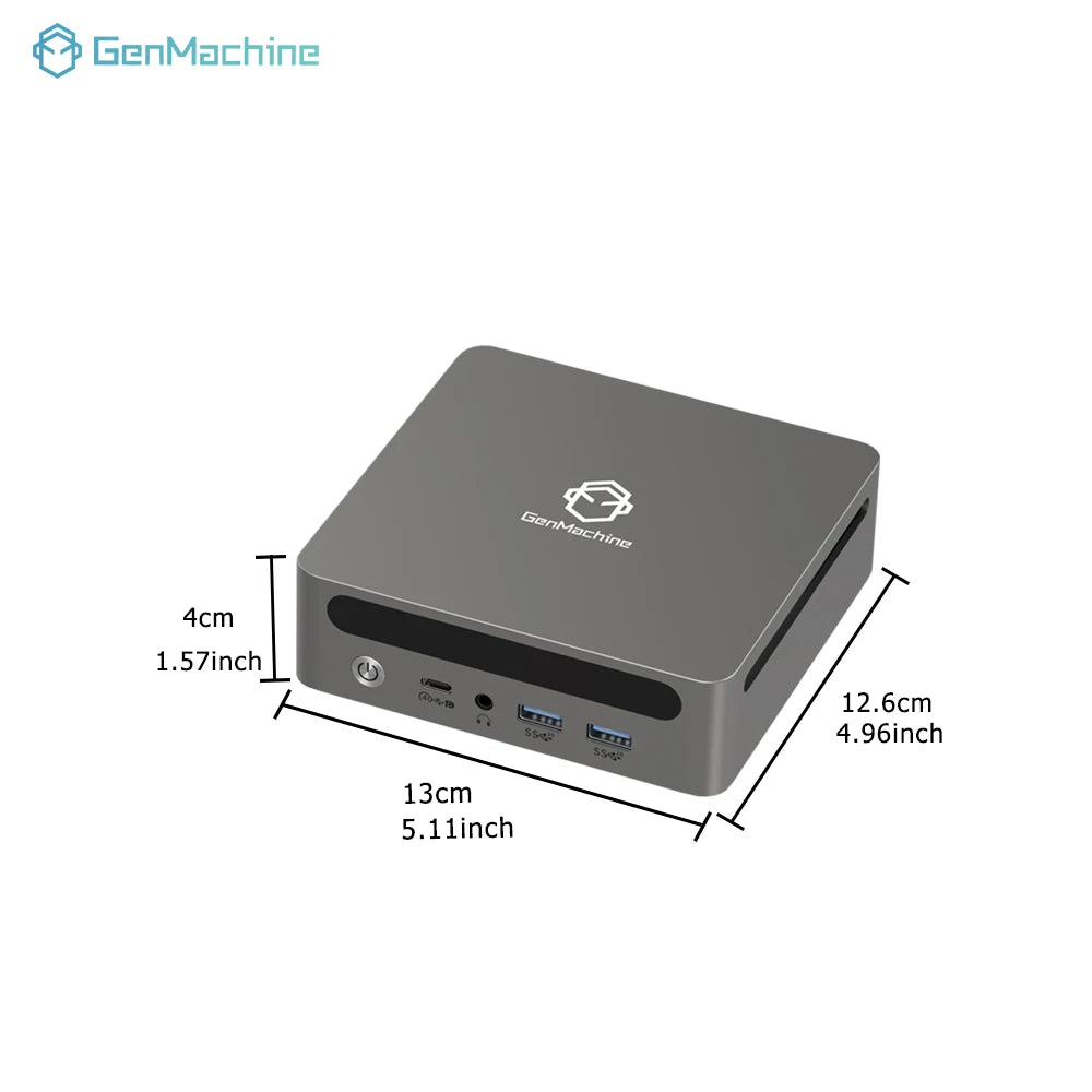 GenMachine AMD Ryzen 7 7735HS 3.2GHz 54W Mini PC Windows 11 DDR5 32G 6400Mhz WIFI6 Mini Pc Gamer Diy Gaming Computer