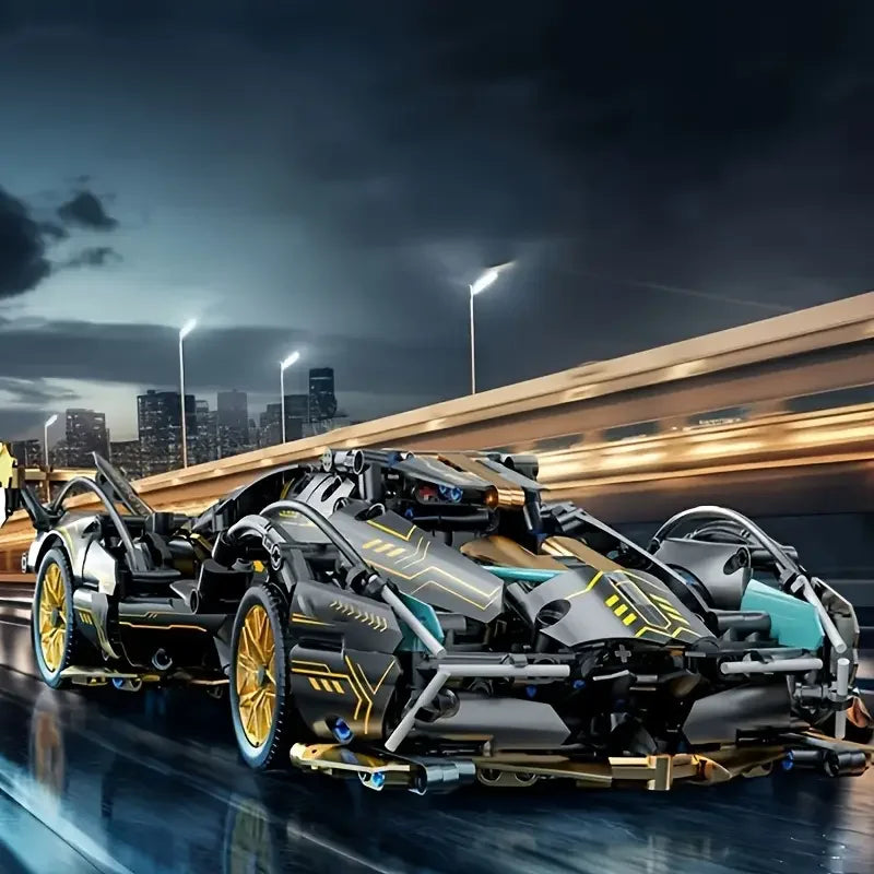 1690 Pieces, Green Racing Building Block Toys, Abs Materials, Manual Toy Building Blocks Assembly, Home Furnishings, Office Desktop Furnishings