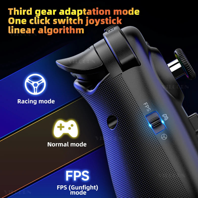 D8Pro Tablet RGB Gaming Controller FPS Mobile Gamepad For Android IOS PS4 Switch PC Hall Trigger Joystick with M1M2/Turbo/6-Axis