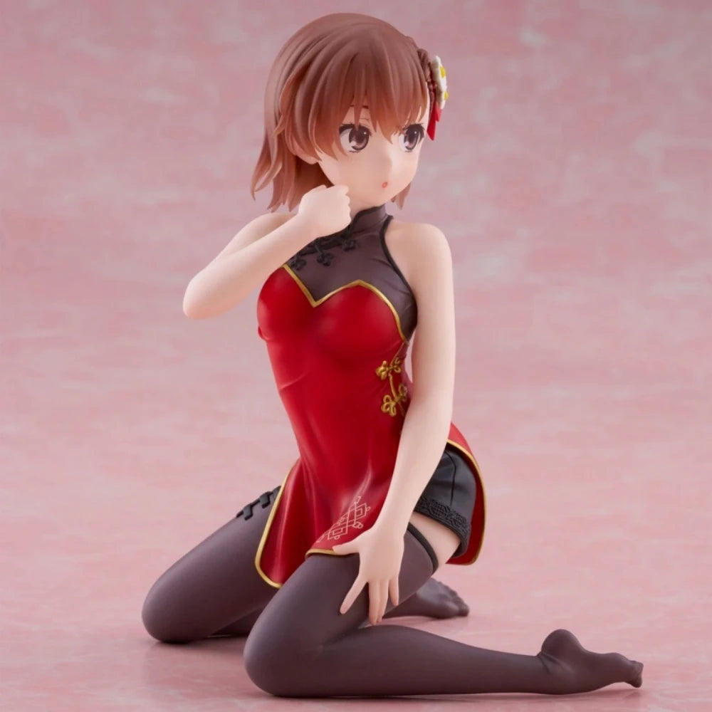 In Stock TAITO Original Genuine Anime To Aru Kagaku No Railgun Misaka Mikoto Chinese Dress 13cm Model Toys Desktop Cute Figure