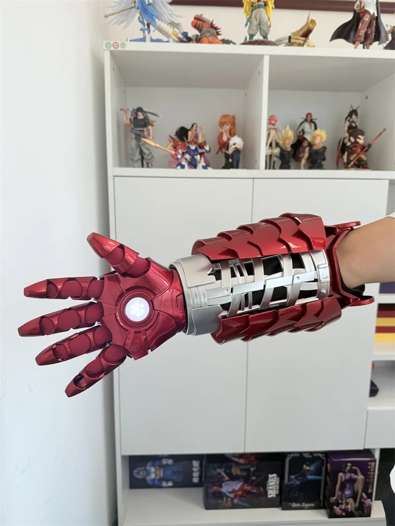 Marvel 1/1 Iron Man Autoking Mk5 Mecha Arm Helmet Remote Voice Control Ironman Automatic Helmet With Led Light Figure Boys Gift