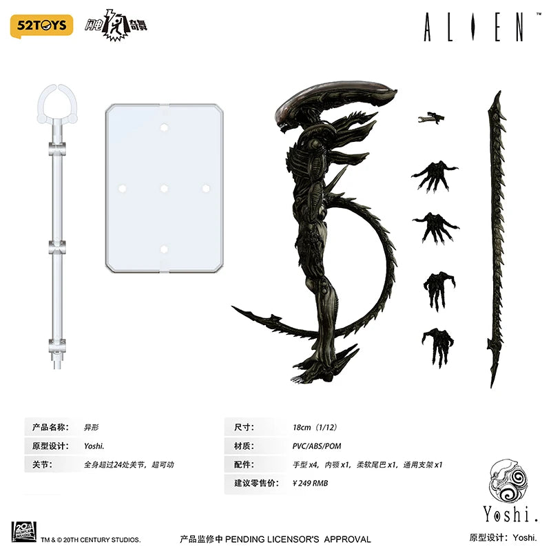 TYCTOYS New Stock 52 toys 1/12 Lightning Dance Yoshi Alien Action Figure Articulated Alien Xenomorph 6inch Full Set Toy Gifts