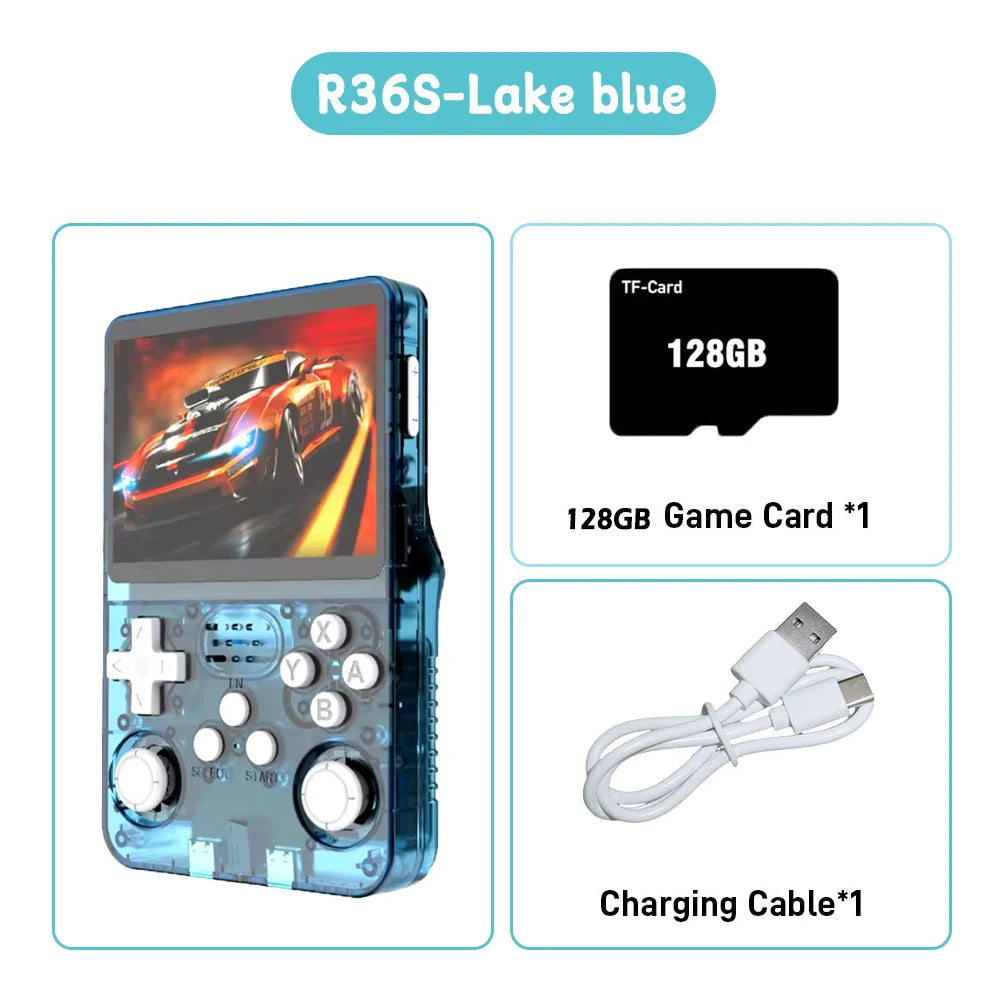 R36S Retro Handheld Video Game Console Linux System 3.5 Inch IPS Screen R35s Pro Portable Pocket Video Player 64GB/128G Games