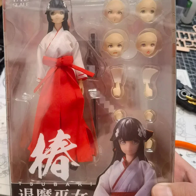 HASUKI PA005 1/12 Exorcist Witch Tsubaki Action Figure Pocket art series NO.5 15.5cm Female Soldier Figurine Model Toy