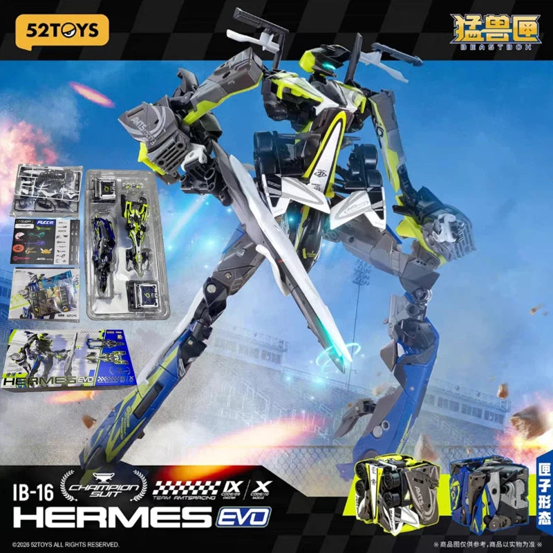 52toys Ib16 Beastbox Omni Squad Divine Walker Can Transformable Mech Armor Robot And Racing Car Double Forms Collecting Gift Toy