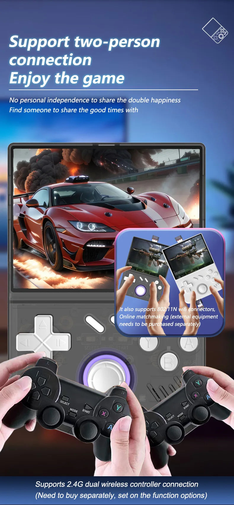 Retro Handheld 3.5-inch IPS Screen Video128GB Game Console Linux System