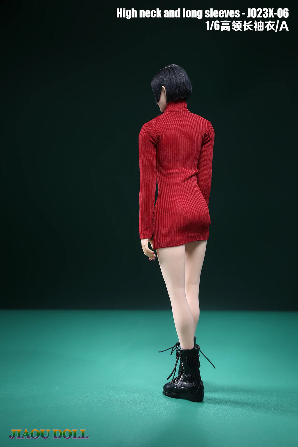 JO23X-06 1/6 Scale Ada Wong Red High Neck Long Sleeves Sweater Holsters Set Fit 12'' Female Soldier Action Figure Body Dolls