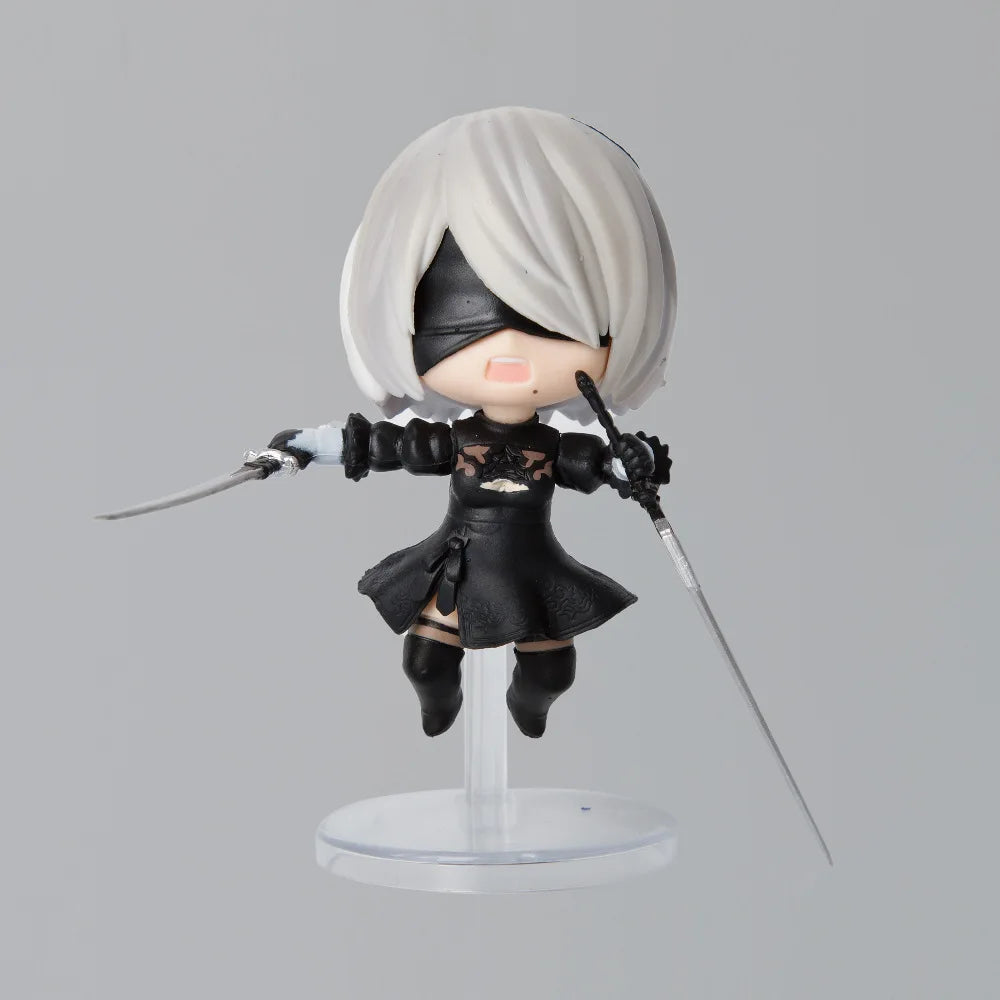 5pcs/set Anime NieR Q version kawaii standing posture Action Figure PVC model Toys statue Desk Decor Collectible Gifts