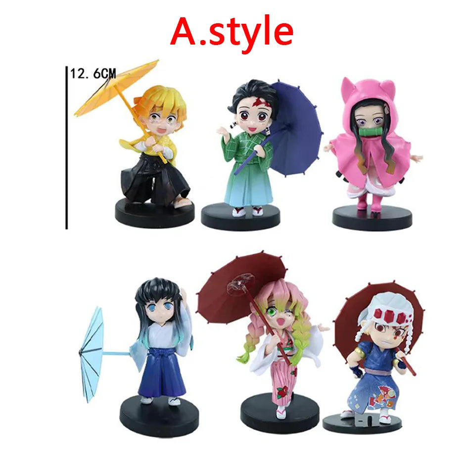 Demon Slayer Plum Rain Series Blind Box Nezuko Tanjiro Q Version PVC Figures Mystery Pack Birthday Christmas Gift