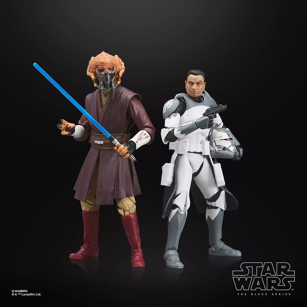 Original NEW Hasbro STAR WARS The Black Series Plo Koon & Clone Commander Wolffe 2-Pack 15cm Anime Figure Action Model Toy Gifts