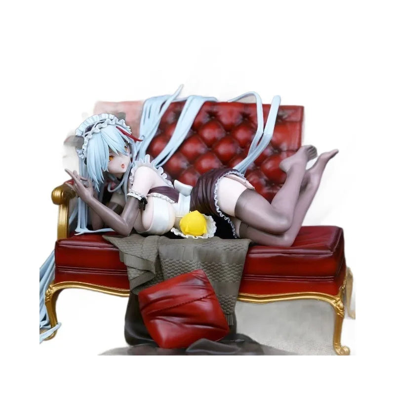 Azur Lane Kms Agir Anime Figure Maid Outfit With Red Sofa Collectible Figurine Desktop Ornament Peripheral For Adult Display