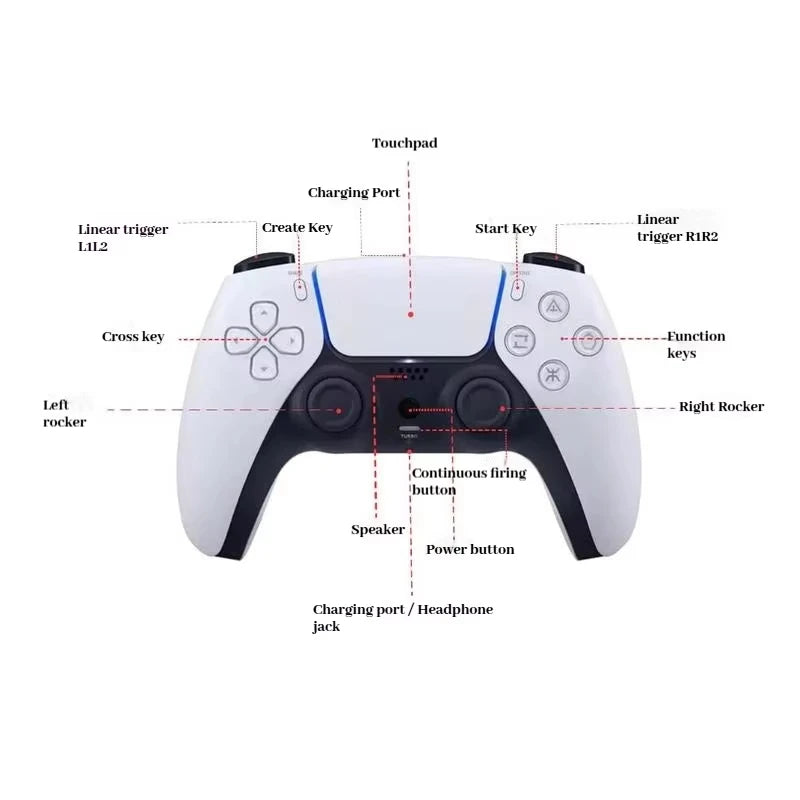 For Tesla Model 3 Y/S/X  Vibration Bluetooth Game Controller Rgb Wireless Bluetooth Direct Connect Touchpad Control Controller