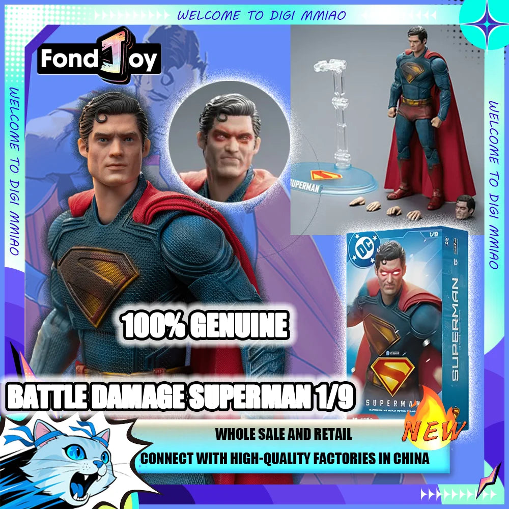 2025 NEW Fondjoy Toys 19cm 1/9 DC Justice League Battle Damaged Superman Action Figure Movie Superman Multiverse Model gift