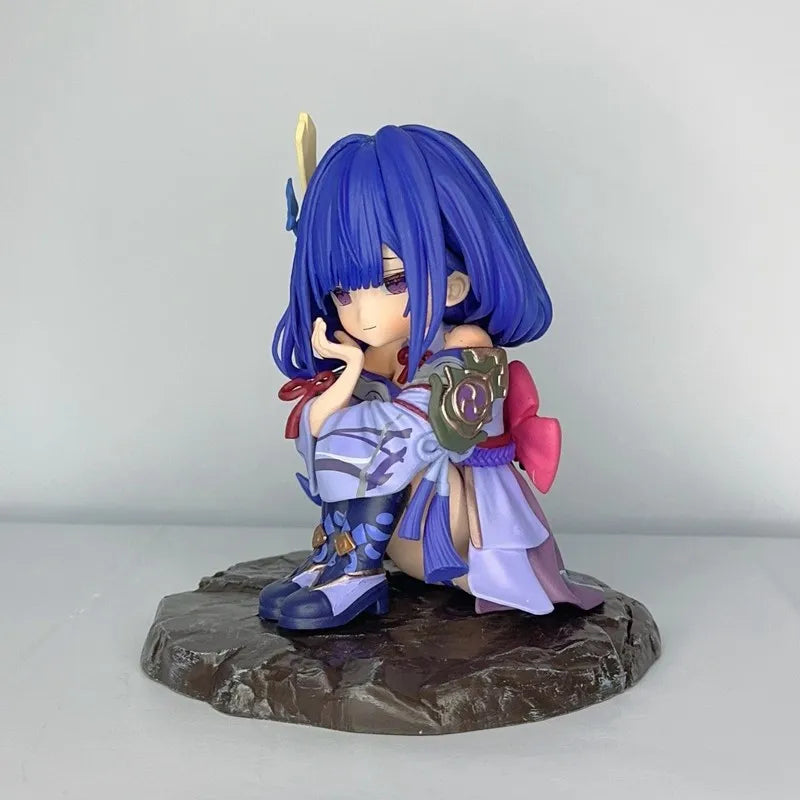 CR Q Version Raiden Shogun GK Figure Genshin Impact Anime Chibi Statue Car Desktop Ornament Collectible Gift For Anime Game Fans