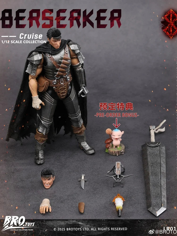 Brotoys Berserker Guts Lr012 1/12 Scale Articulated Anime Action Figure Collectible For Adult Collection Display