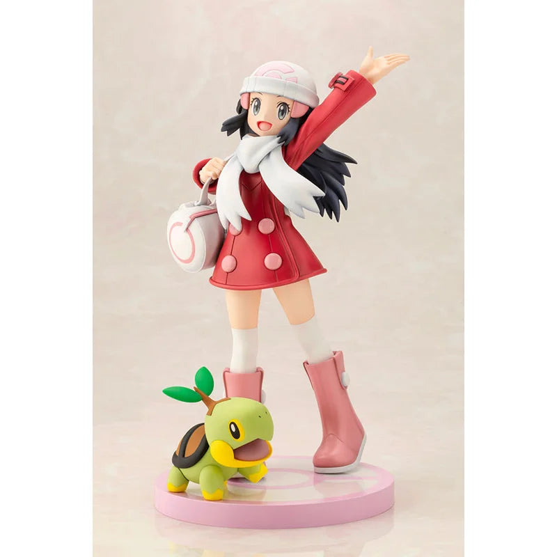 100% Original Kotobukiya ARTFX J Pokemon Series Dawn with Turtwig 1/8 in Stock Anime Collection Action Figures Model Toys