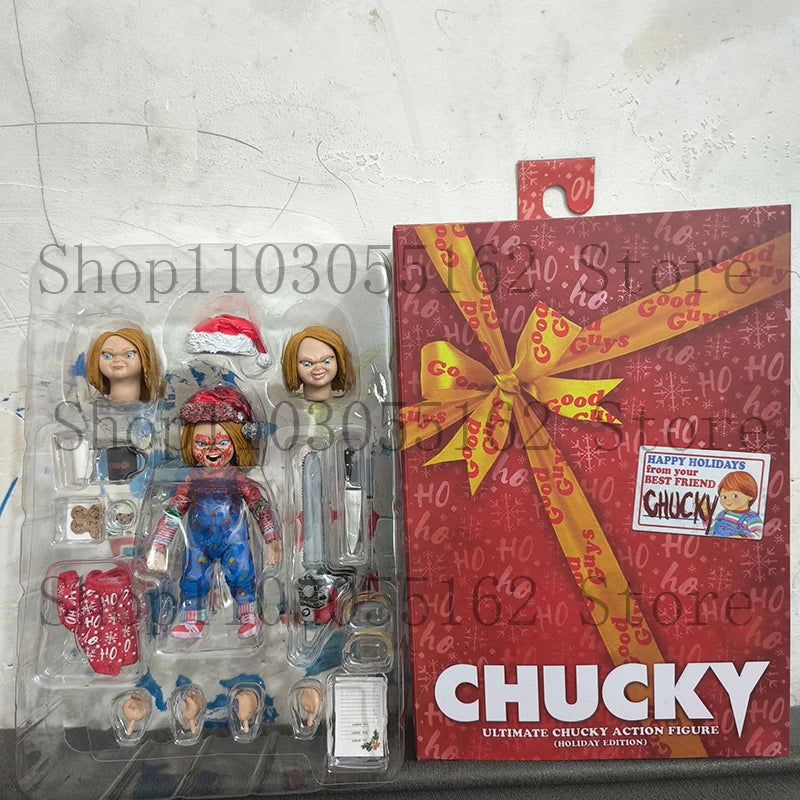 NECA Good Guys Christmas Chucky Doll Child's Play Bride Of Chucky Ultimate Chucky Gets Lucky Action Figure Model Toys Doll Gift