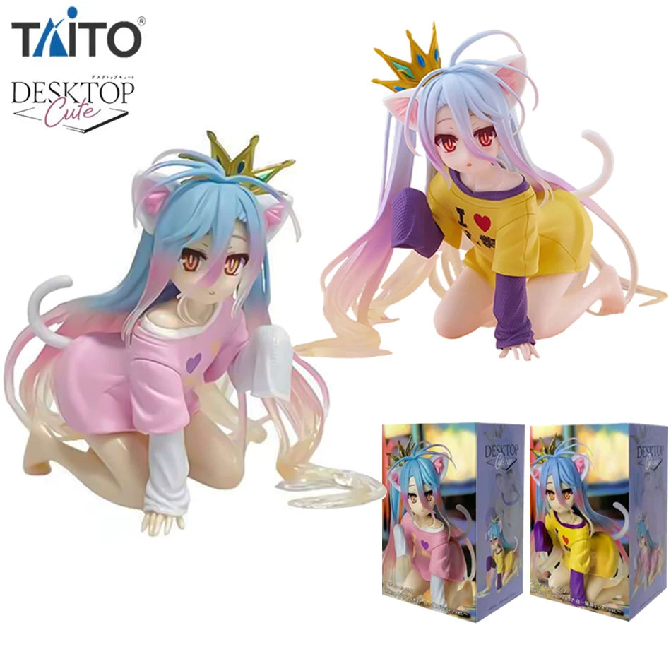 Anime-Figuren TAiTO NO GAME NO LIFE Shiro PVC Desktop Niedliche Ornamente Sammlung Modelle Spielzeug Desktop Niedliche Weihnachtsgeschenke Auf Lager