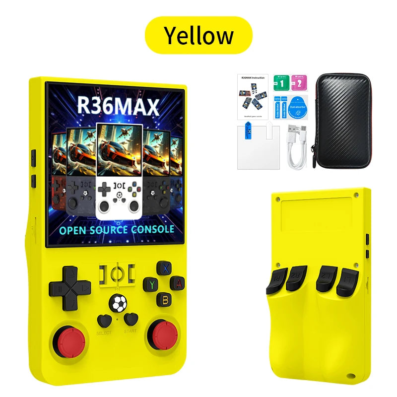 R36 Max Original Console Handheld Game Players 4inch IPS Screen Open Source Console Retro Pocket Video Player 64G/128G Fast Ship