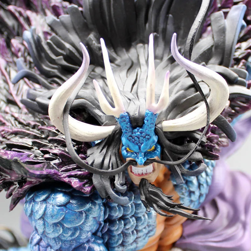 48cm One Piece Kaido Anime Figures Man Beast Figure Thunder Bagua Peripheral PVC Figurine Statue Model Decoration Toys Gift