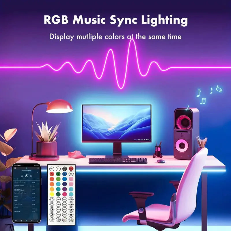 DC24V RGB LED Neon Rope Lights Color Change Music Sync App Control 10M 20M 30M Waterproof Flexible Lamp for Home Decor
