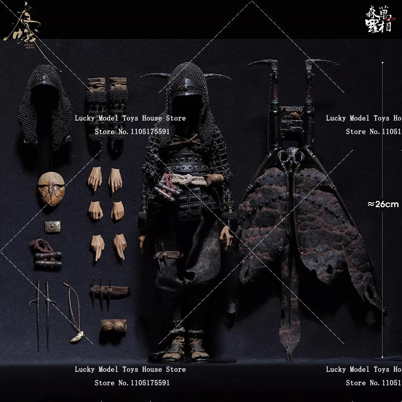 JPTdesign×POPCOSTUME JPT-016 1/6 Night Moth Simulation Wing Design 12inch Cloth Girl Action Figure Collection Model Gifts