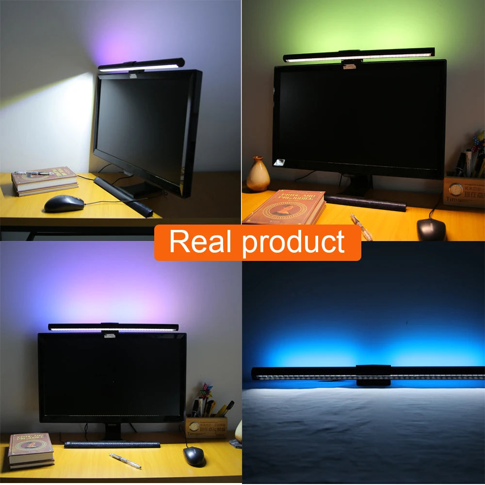 LED Monitor Light Bars Computer Lamps Screen Hanging Light Stepless Dimming PC Monitor Lamp for Gaming Office Study Bedroom
