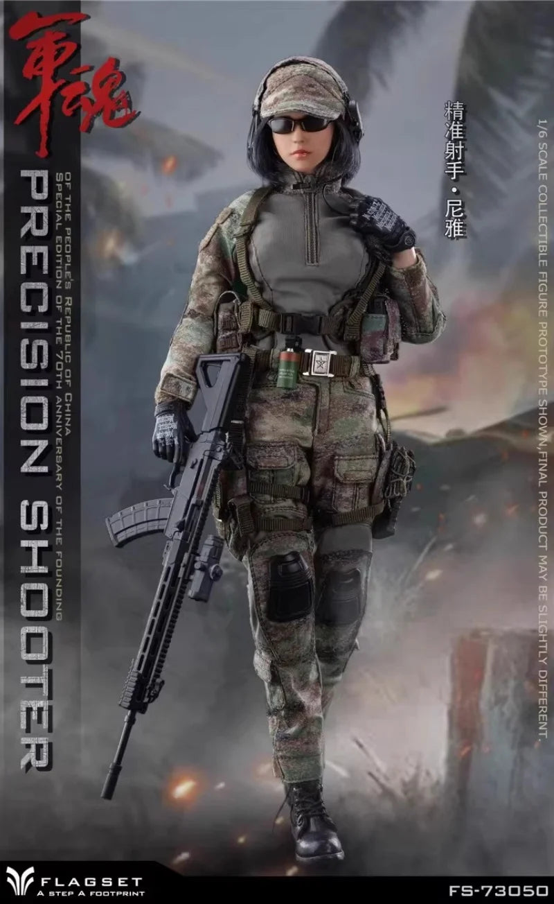 FLAGSET 1/6 Scale FS-73050 Military Soul Precision Shooter Niya Female Soldier Full Set Fit 12inch Action Figure Model Toys