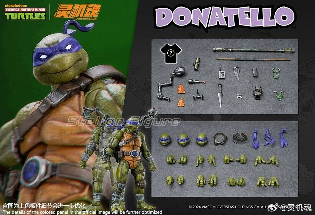 【SF】JOYTOY TMNT 1/19 Action Donatello Michelangelo Leonardo Raphael  Donatello Figure Model Toys Gifts Collection Ornaments