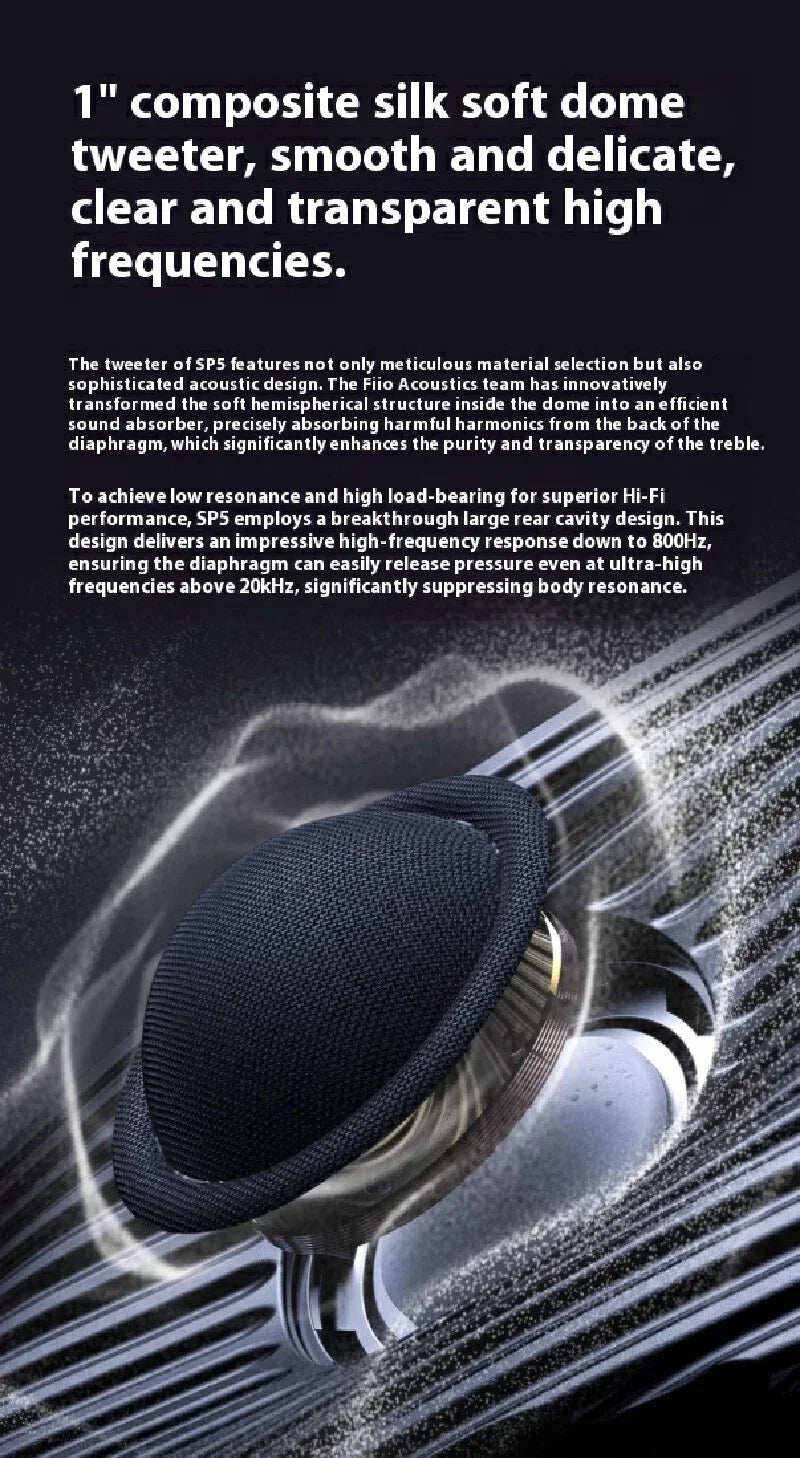 FiiO SP5 HiFi Active Desktop Speaker Subwoofer 120W Stereo Computer Speakers Home Music System with AUX  XLR USB RCA