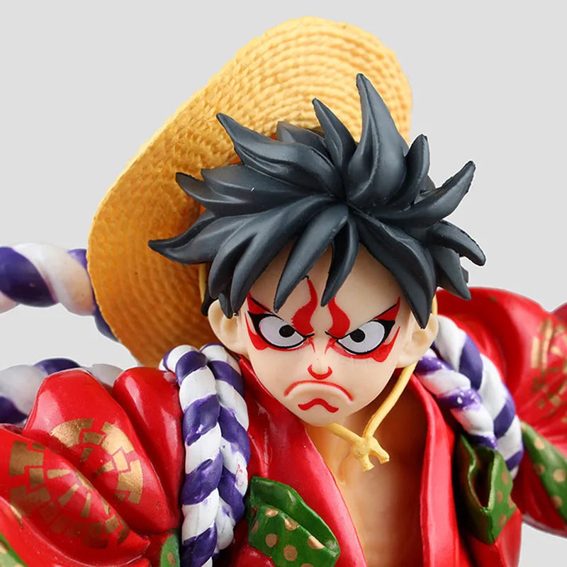 Anime One Piece Kimono Kabuki Edition Monkey D. Luffy Figuren Modell PVC Sammlung Statue Spielzeug Schreibtischdekoration Weihnachtsgeschenk