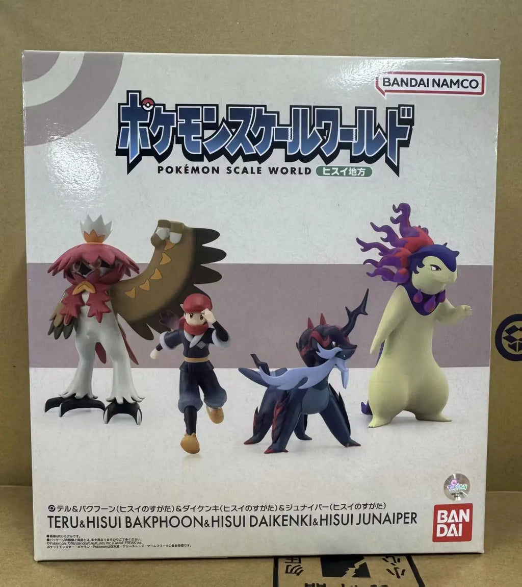 In Stock Bandai Genuine Shokugan Pokemon Hisui Rei Samurott Decidueye Anime Character for Kids Gift Collection Action Toys Model