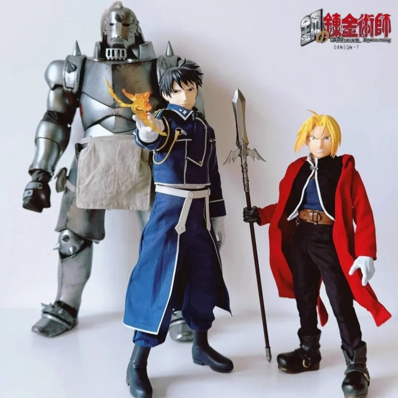 Original Threezero 3A Fullmetal Alchemist Alphonse Edward Elric Roy Mustang 1/6 Action Figure BROTHERHOOD Doll Joint Mibile Toy