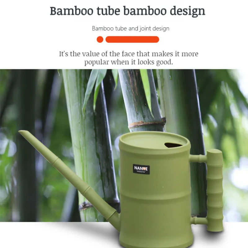 Chinese Style Large Capacity Watering Can Bamboo Tube Long Spout Horticultural Flower Water Pot Flower Shop Watering Prop