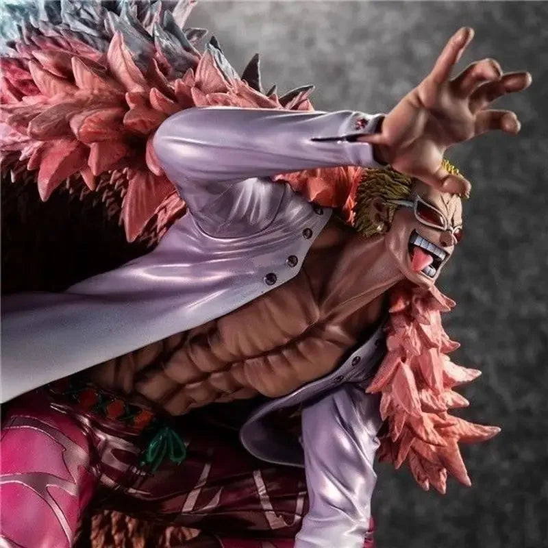 Bandai One Piece 33cm Actionfigur Donquixote Doflamingo Anime Portrait Piraten-Sammlermodell Puppe Spielzeug Dekoration