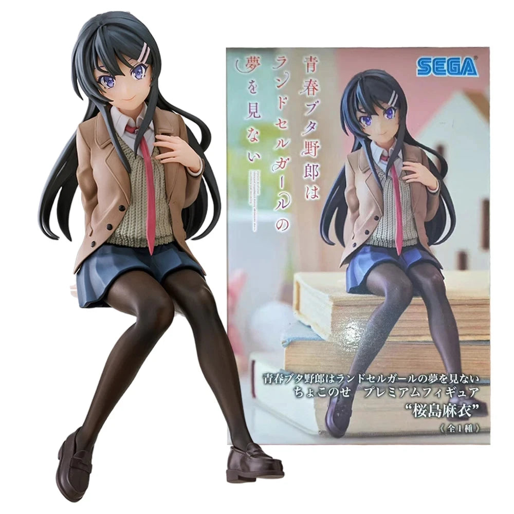 Anime Seishun Buta Yarou wa Randoseru Girl no Yume Minai Sakurajima Mai Figur Premium Chokonose Action Figur Modell Geschenk Spielzeug