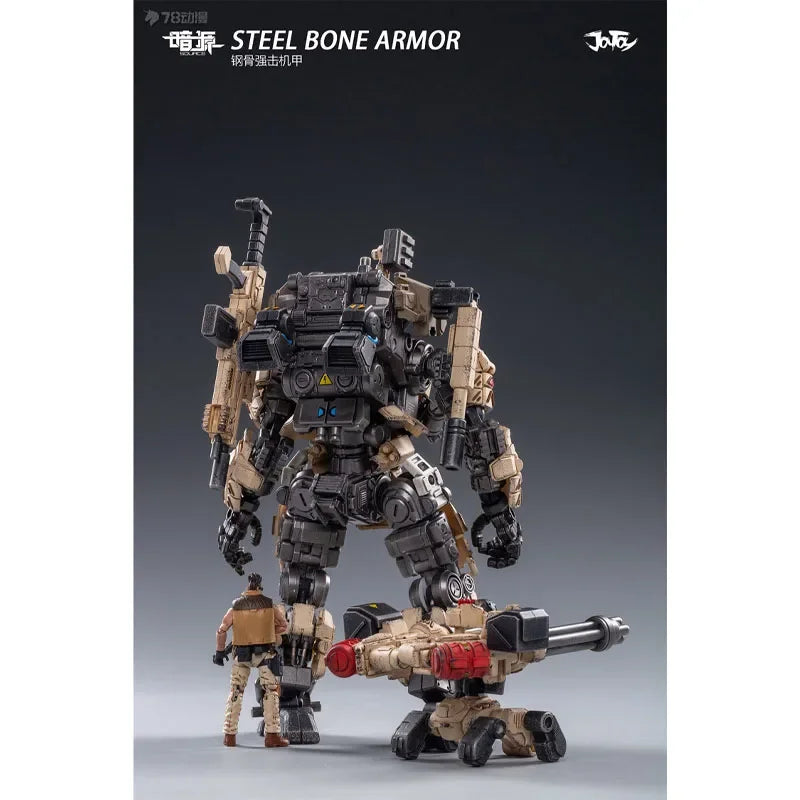 Official Genuine Joytoy Mecha, Steel Bone Robot Toy, Full Articulation Indust Equipped  Military Style Collectible Action Figure