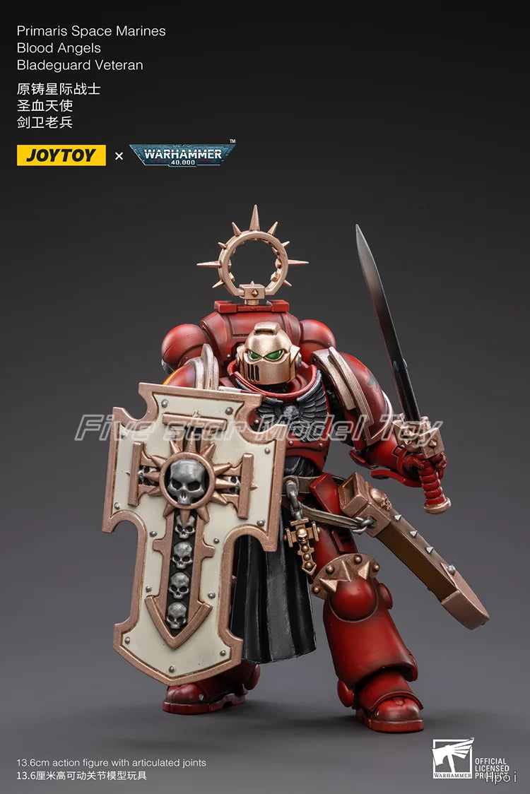 【FS】JOYTOY  Warhammer 40K  Scale 1/18 Action Figures Blood Angels Bladeguard Veteran   Models Toys Gifts