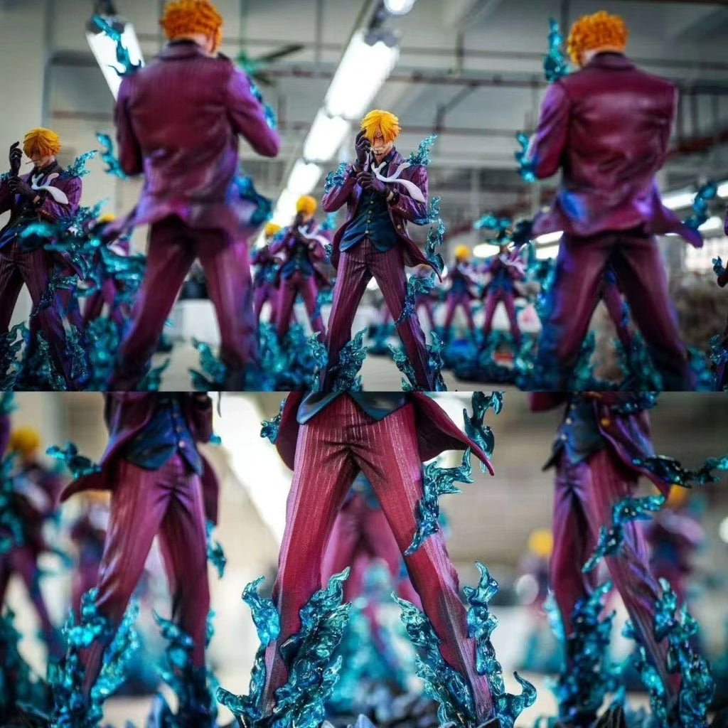 25cm/9.8inch Anime One Piece Figures Smoking Sanji Figurine Devil Foot Statue Pvc Collection Kids Toys Decoration Birthday Gifts