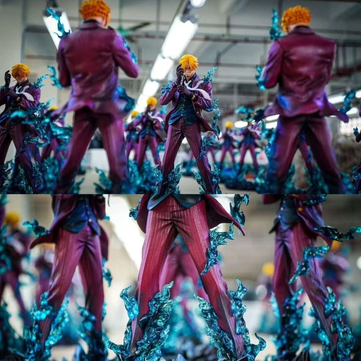 25cm/9.8inch Anime One Piece Figures Smoking Sanji Figurine Devil Foot Statue Pvc Collection Kids Toys Decoration Birthday Gifts