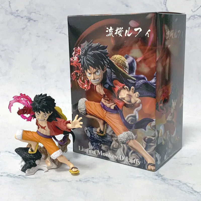 10 cm große One Piece Luffy-Figur, Monkey D. Luffy, Flowing Cherry, Actionfigur, PVC, Anime-Sammlerstück, Modellpuppe, Spielzeug, Kindergeburtstagsgeschenk