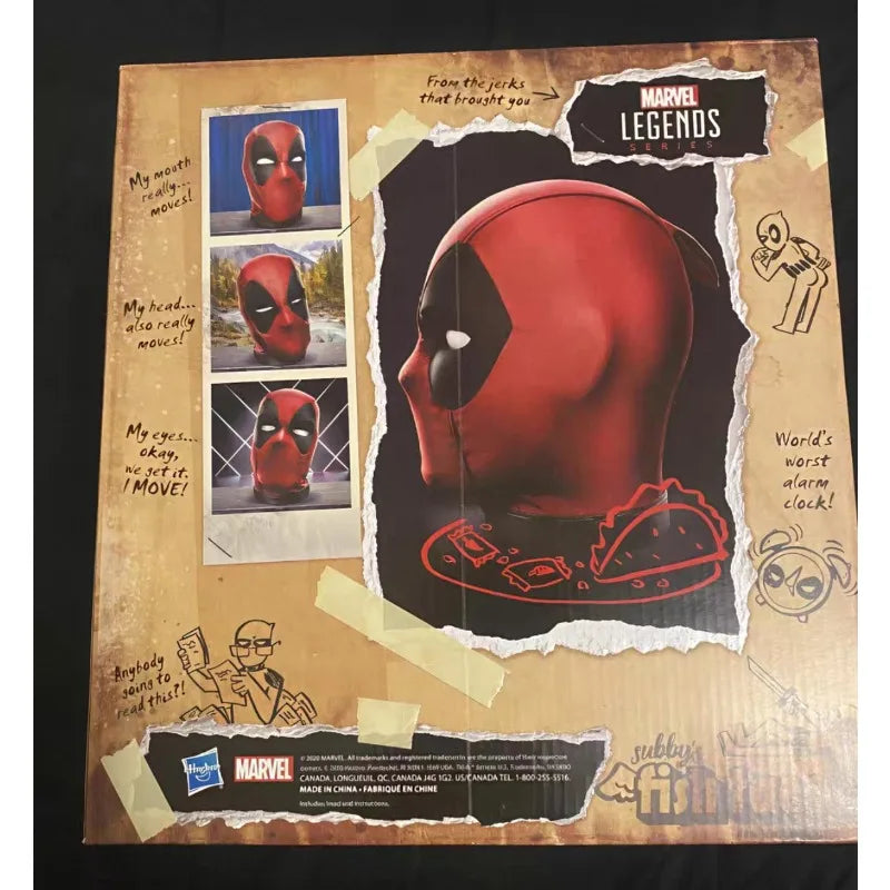 Original Marvel Legend Series DEADPOOL Premium Head Helmet Voice Control Induction Action Figure Model Toys Gift