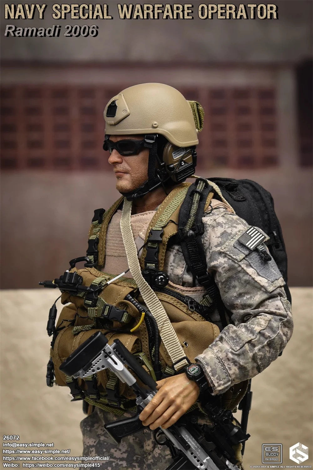 1/6  Easy&Simple ES 26072 US. Soldier Doll Operation Unit Full Set Moveable Action Figure About 12" Gift For Fans