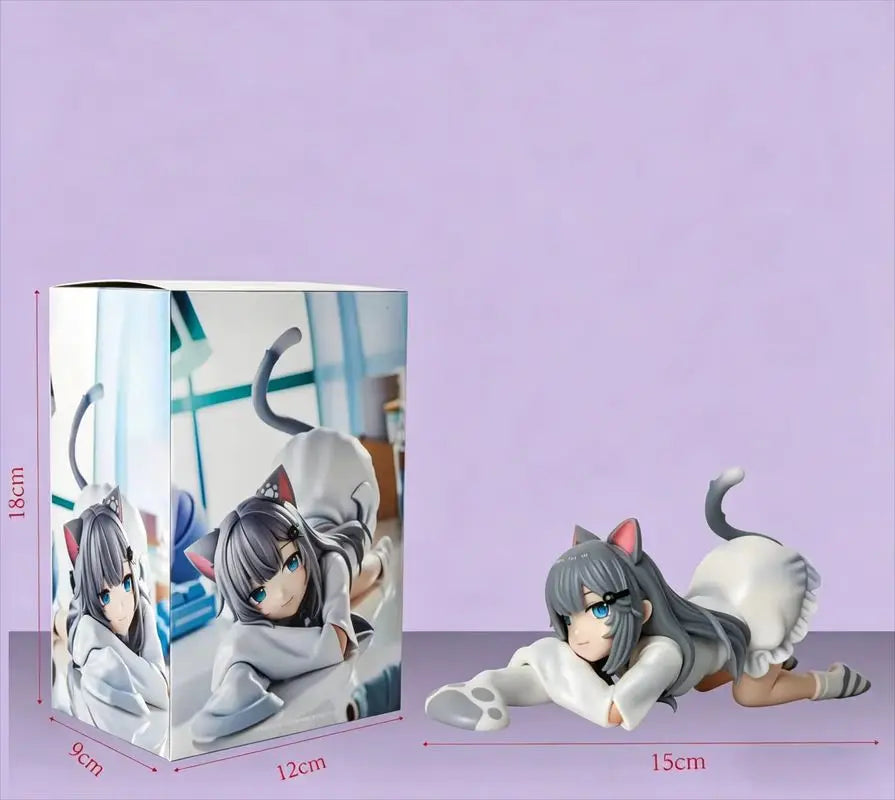 New Nachoneko Channel Anime Girl Figure Nachoneko Hennyano Action Figure Cute Cat Kanako Figurine Collectible Model Doll Toys