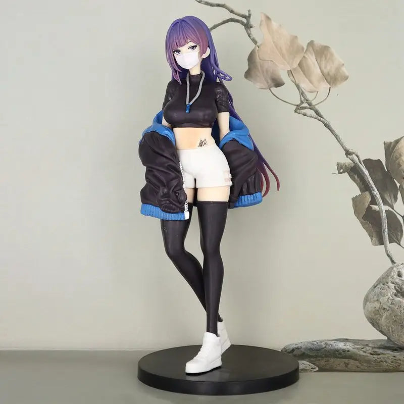 New Cross-border Masked Girl Yuna Action Figure Desktop Case Ornament PVC Material for Collectors And Anime Fans