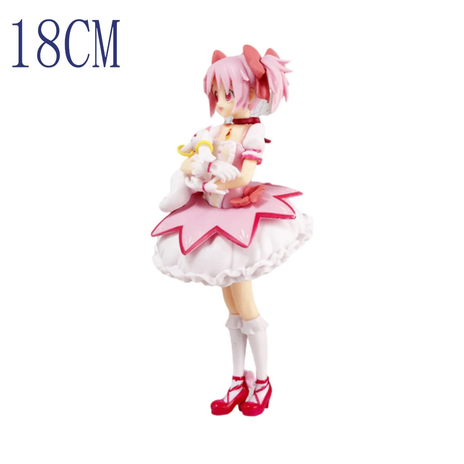 18CM Puella Magi Madoka Magica Aniem Фигура Kaname Madoka Magic Girl PVC Аниме Фигурки Модел Аниме Карикатура Модел Играчка Подарък
