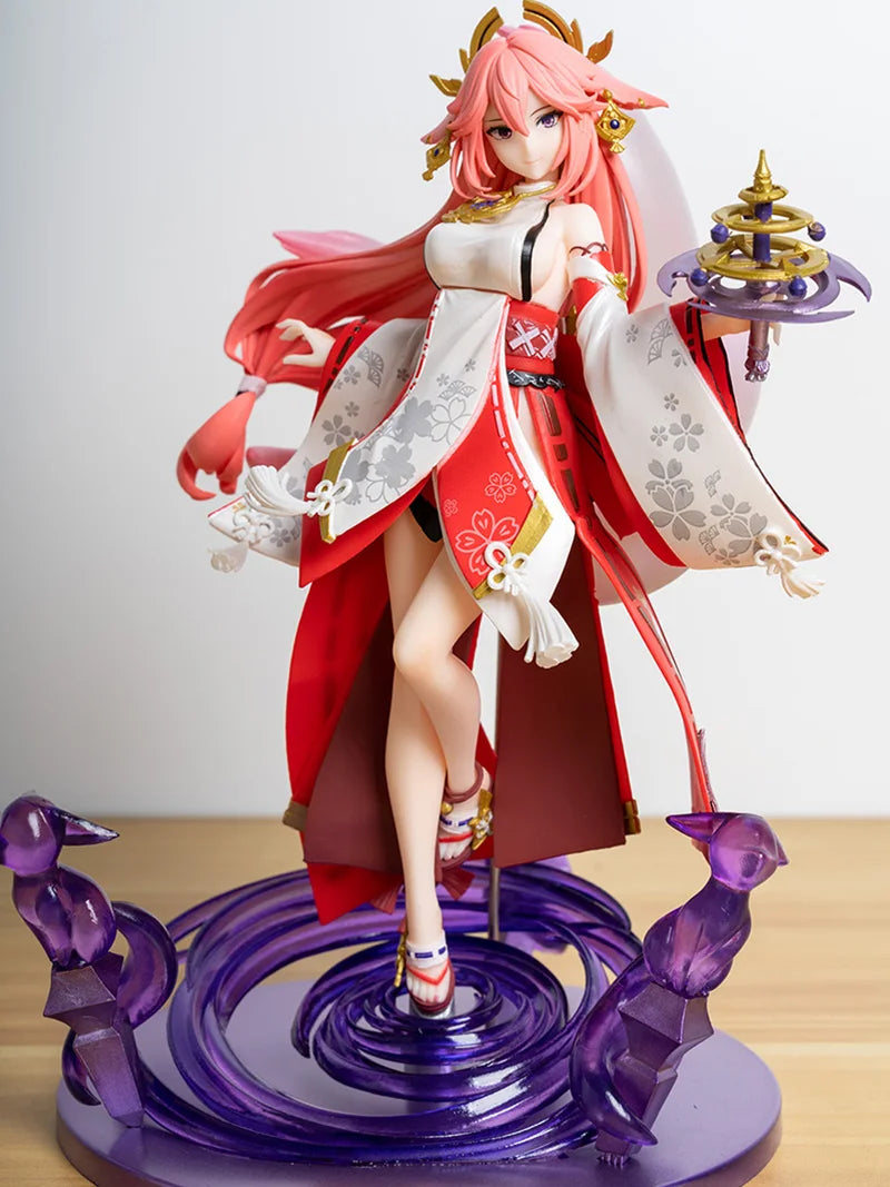 24cm Genshin Impact Yae Miko GK PVC Action Figure Anime Figure Model Toys Collection Doll Gift