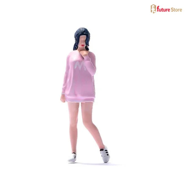 Miniature Figure 1/87 1/64 1/43 1/24 1/18 Summer Attire Women Beauty Female Dolls Clean The Car Scene Props Display Decor Crafts