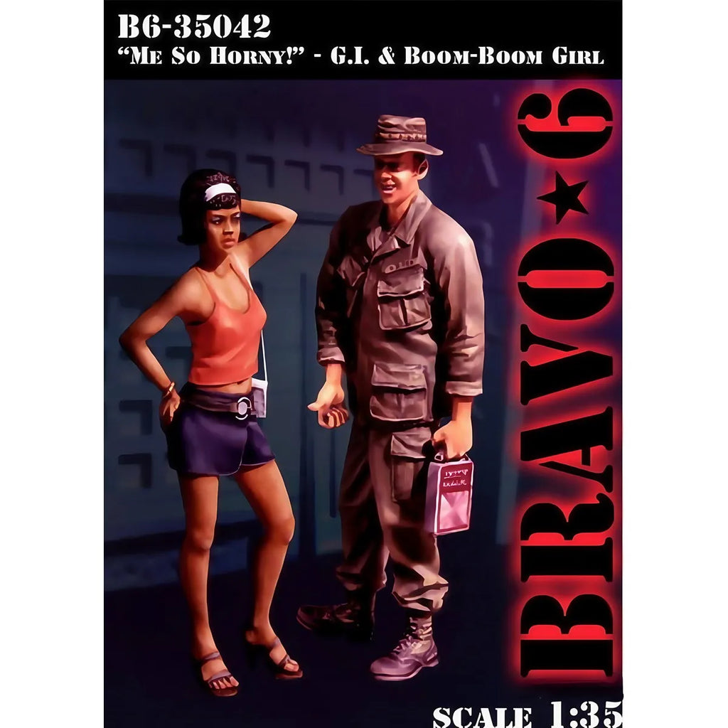 1/35 resin unpainted model set, Vietnam War - American soldiers and Vietnamese girls' unassembled and unpainted GK